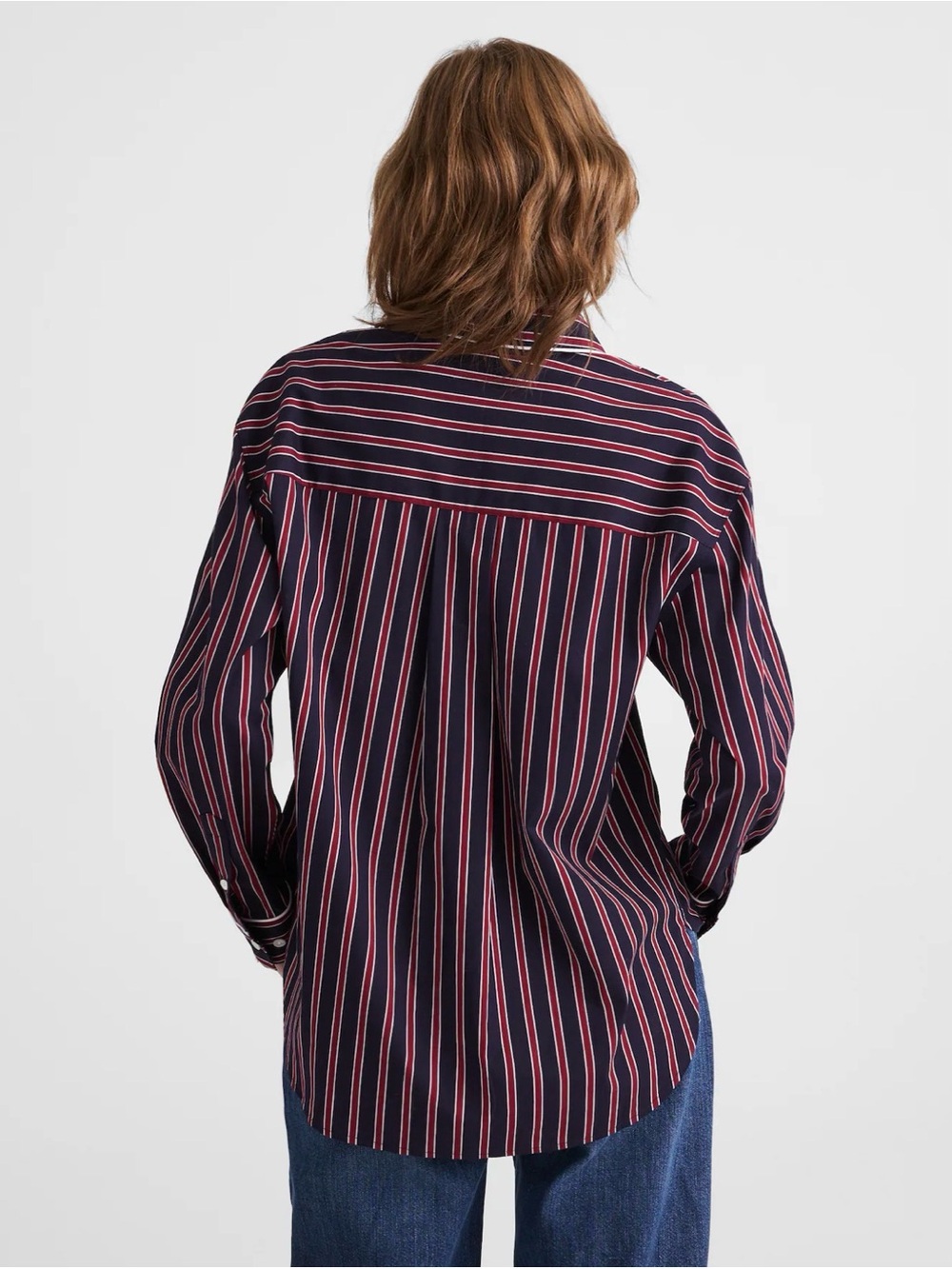 NWT Madewell Long Button-Up Shirt in Stripe Poplin Small - Picture 4 of 12